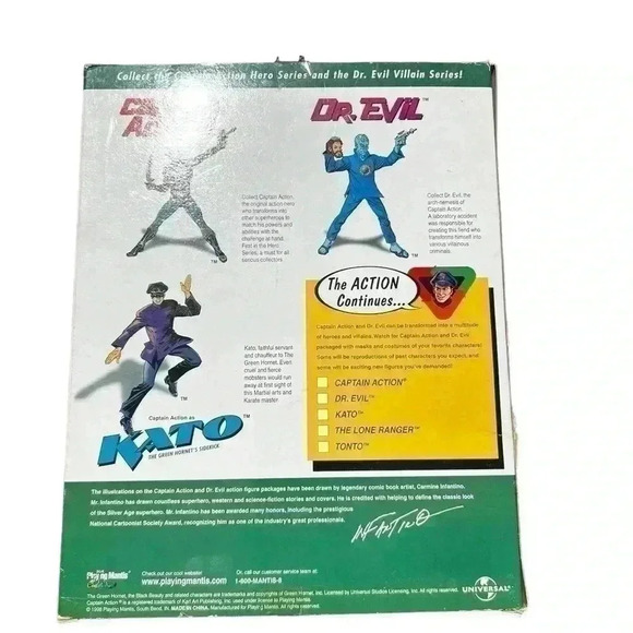 1998 CAPTAIN ACTION AS THE GREEN HORNET Playing Mantis KB TOYS EXCLUSIVE NIB - Picture 3 of 7